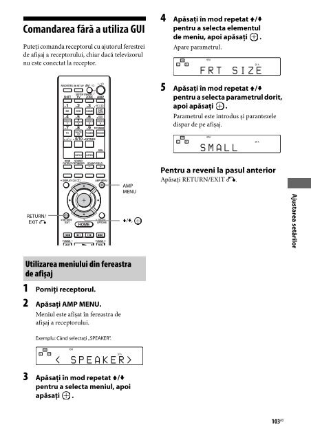 Sony STR-DA2800ES - STR-DA2800ES Istruzioni per l'uso Rumeno
