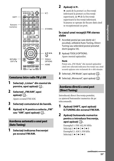 Sony STR-DA2800ES - STR-DA2800ES Istruzioni per l'uso Rumeno