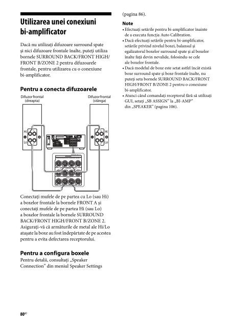 Sony STR-DA2800ES - STR-DA2800ES Istruzioni per l'uso Rumeno