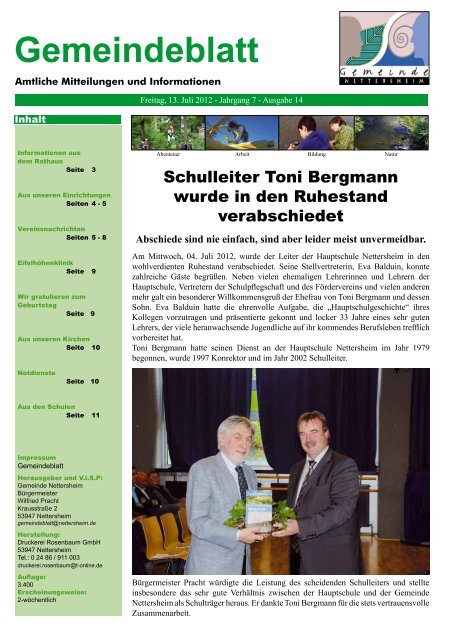 Gemeindeblatt Gemeindeblatt Gemeindeblatt - Nettersheim