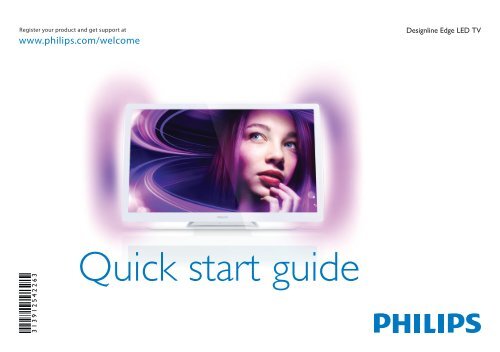 Philips DesignLine Edge T&eacute;l&eacute;viseur LED Smart TV - Guide de mise en route - CES