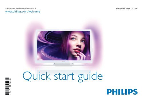 Philips DesignLine Edge T&eacute;l&eacute;viseur LED Smart TV - Guide de mise en route - RON