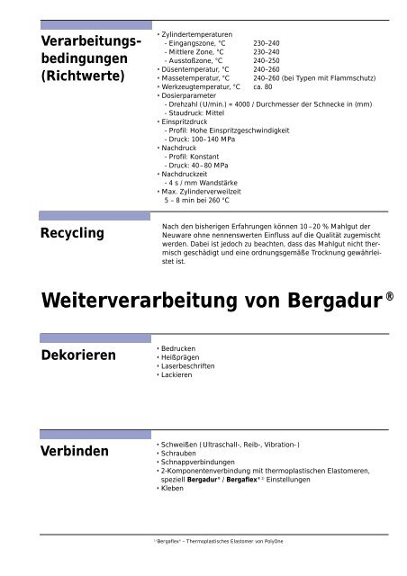 Bergadur - bei der PolyOne Th. Bergmann GmbH