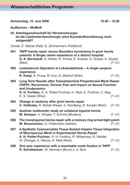 47. Österreichischer Chirurgenkongress - 54. Österreichischer ...