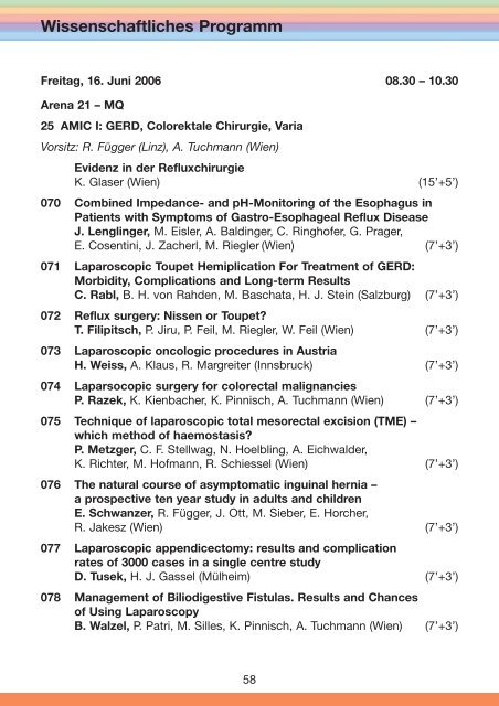 47. Österreichischer Chirurgenkongress - 54. Österreichischer ...