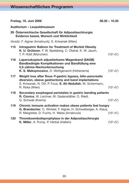 47. Österreichischer Chirurgenkongress - 54. Österreichischer ...