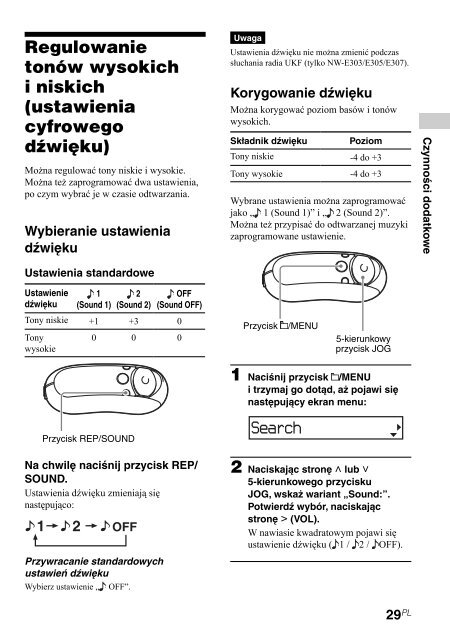 Sony NW-E307 - NW-E307 Istruzioni per l'uso Polacco