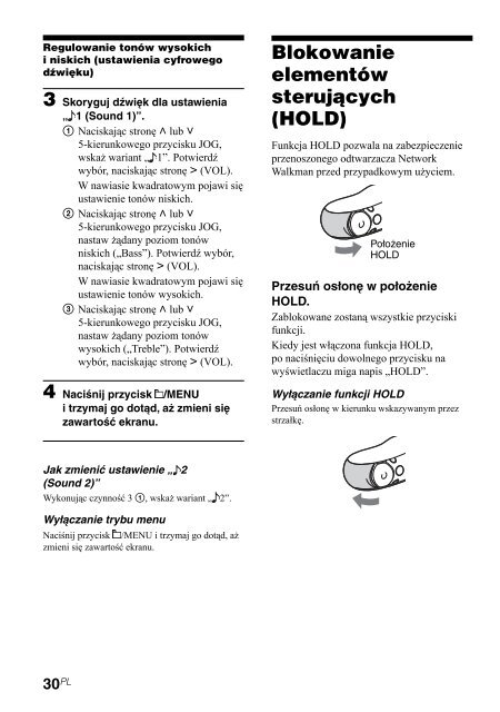 Sony NW-E307 - NW-E307 Istruzioni per l'uso Polacco