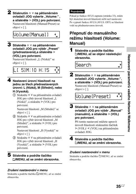 Sony NW-E307 - NW-E307 Istruzioni per l'uso Ceco