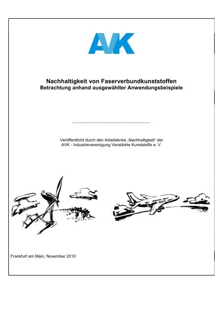 Nachhaltigkeit von Faserverbundkunststoffen - AVK