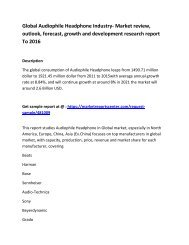 Global Audiophile Headphone Industry- Market review, outlook, forecast, growth and development research report To 2016