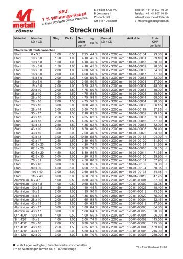 Streckmetall / Grosse Maschen protech - E. Pfister & Cie AG