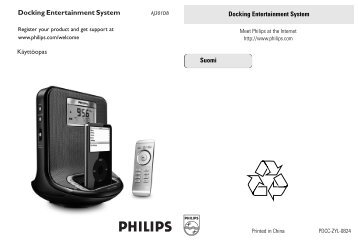 Philips Radio-rÃ©veil pour iPod - Mode dâemploi - FIN