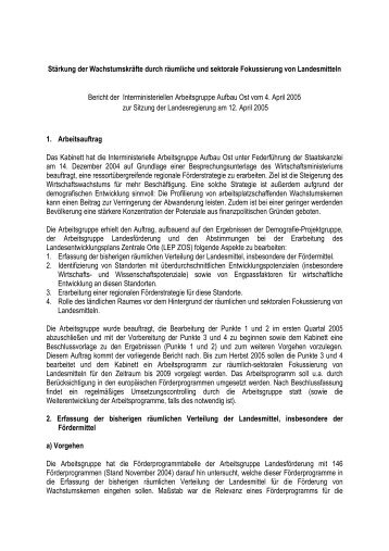 1. Bericht IMAG Aufbau Ost - Staatskanzlei [www.stk.brandenburg.de]