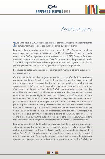 RAPPORT D’ACTIVITÉ