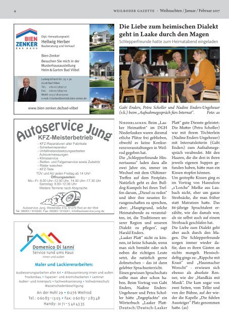 Weilroder Gazette Januar/Februar 2017