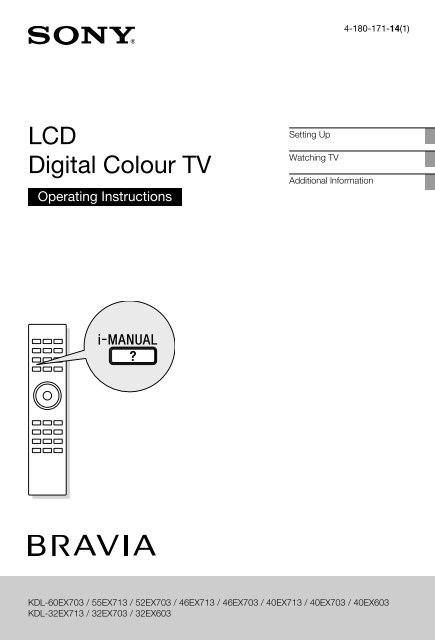 Sony KDL-46EX713 - KDL-46EX713 Istruzioni per l'uso Inglese