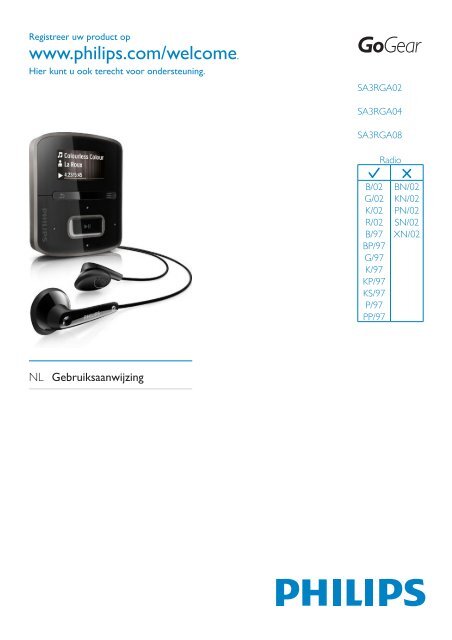 Philips GoGEAR Baladeur MP3 - Mode d&rsquo;emploi - NLD