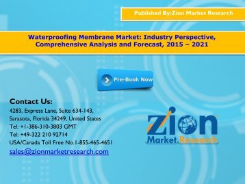 Waterproofing Membrane Market, 2015 - 2021
