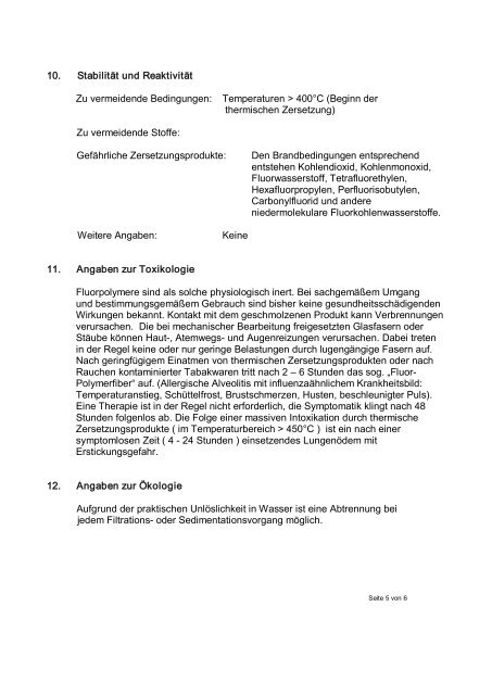 Ammerflon PTFE - Ammerflon GmbH Kunststoff- u. Dichtungstechnik