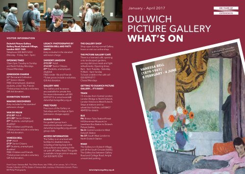 Dulwich Picture Gallery - What's On - Jan-Apr 2017