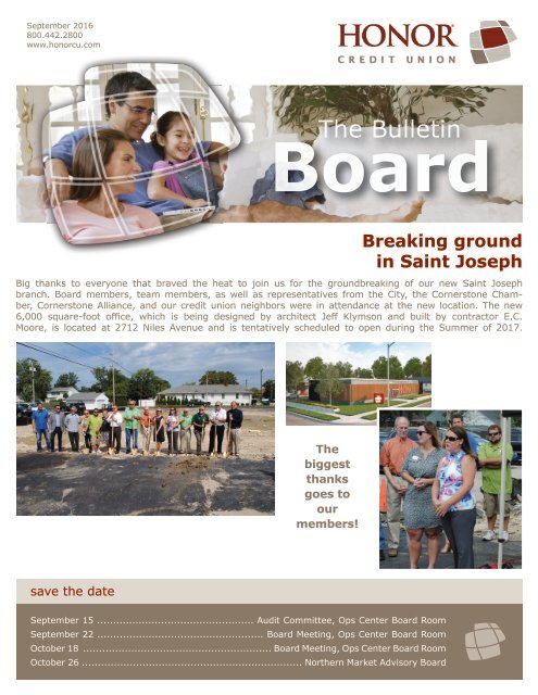 Quarterly Bulletin Board - Sept 2016