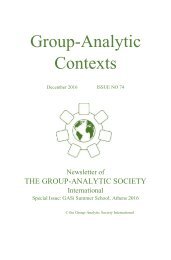 Group Analytic Contexts, Issue 74, December 2016