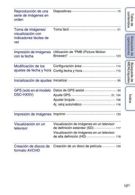 Sony DSC-HX5 - DSC-HX5 Istruzioni per l'uso Spagnolo