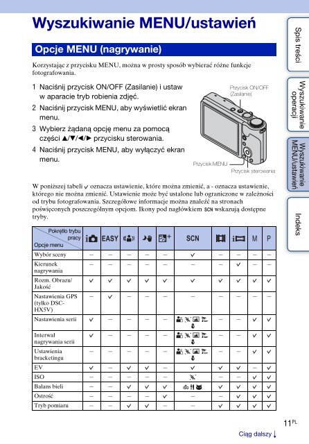 Sony DSC-HX5 - DSC-HX5 Istruzioni per l'uso Polacco