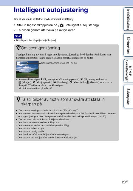 Sony DSC-HX5 - DSC-HX5 Istruzioni per l'uso Svedese