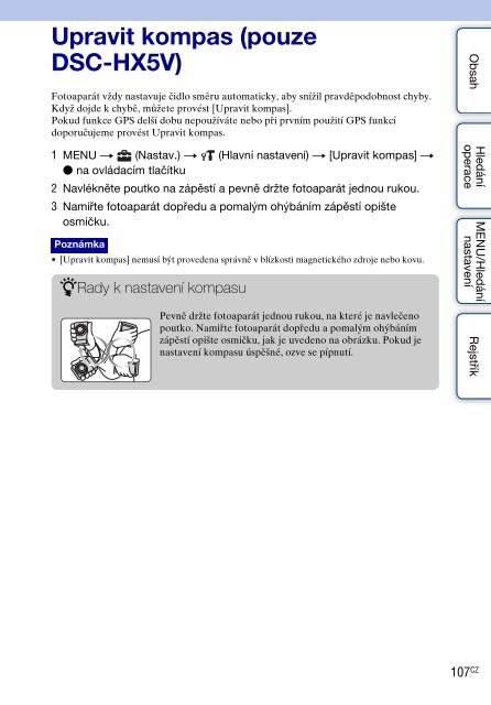 Sony DSC-HX5 - DSC-HX5 Istruzioni per l'uso Ceco