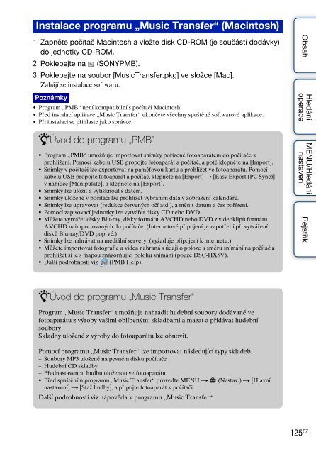 Sony DSC-HX5 - DSC-HX5 Istruzioni per l'uso Ceco