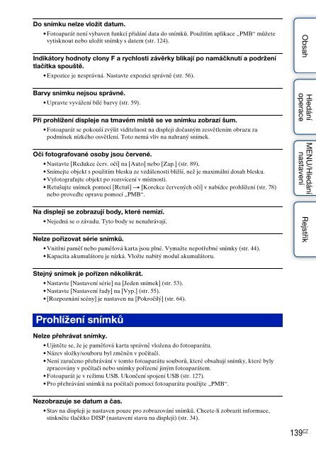 Sony DSC-HX5 - DSC-HX5 Istruzioni per l'uso Ceco