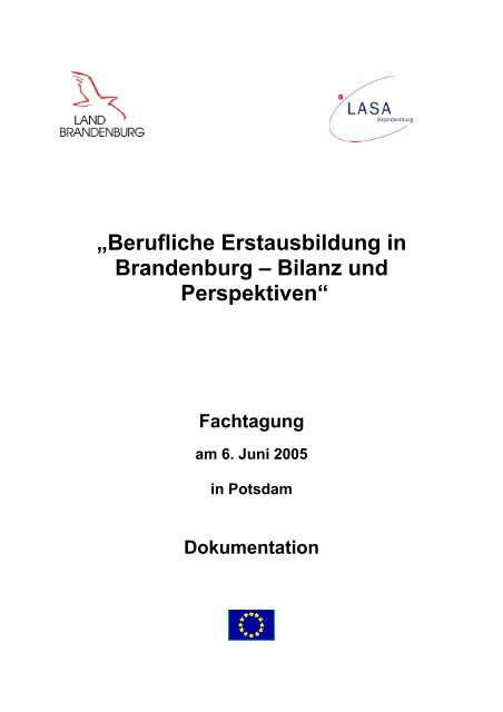 „Berufliche Erstausbildung in Brandenburg – Bilanz und ... - Lasa