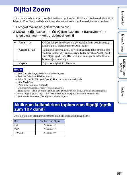 Sony DSC-HX5 - DSC-HX5 Istruzioni per l'uso Turco