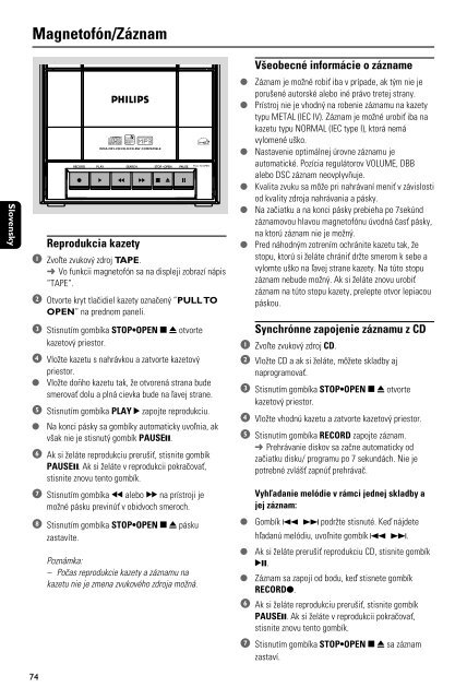 Philips Microcha&icirc;ne hi-fi - Mode d&rsquo;emploi - SLK