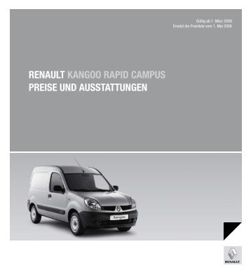 renault kangoo rapid campus preise und ausstattungen