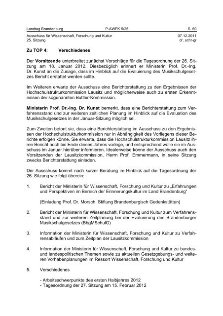 Landtag Brandenburg P-AWFK 5/25 Protokoll