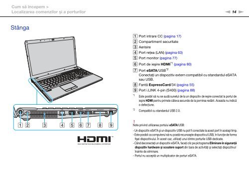 Sony VPCF13E1R - VPCF13E1R Istruzioni per l'uso Rumeno