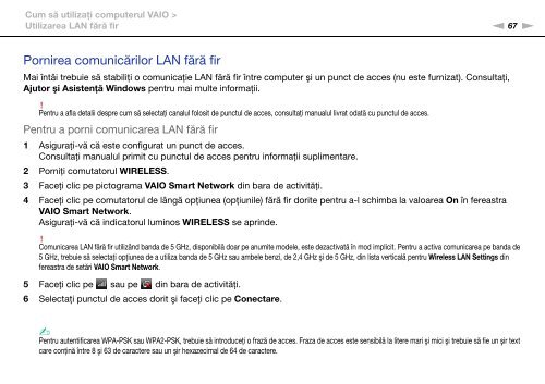 Sony VPCF13E1R - VPCF13E1R Istruzioni per l'uso Rumeno