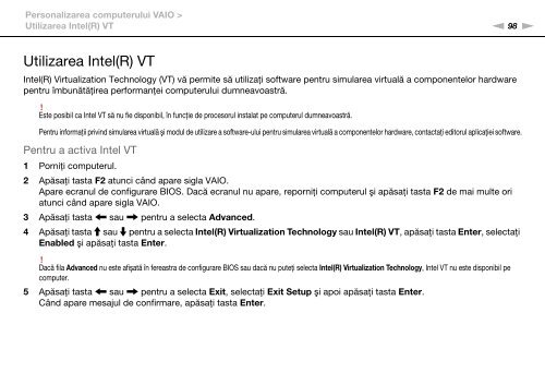 Sony VPCF13E1R - VPCF13E1R Istruzioni per l'uso Rumeno