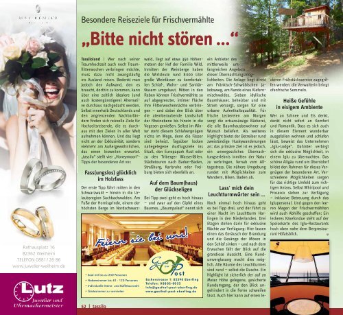 Tassilo, Ausgabe Januar/Februar 2017 - Das Magazin rund um Weilheim und die Seen