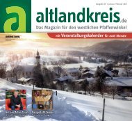 Altlandkreis Ausgabe Januar/Februar 2017 - Das Magazin für den westlichen Pfaffenwinkel