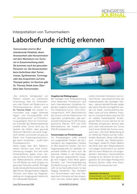 Kongressjournal Allgemeinmedizin Ausgabe 26. November 2016