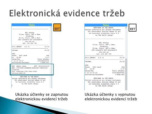 Základy práce s evidenční pokladnou s EET