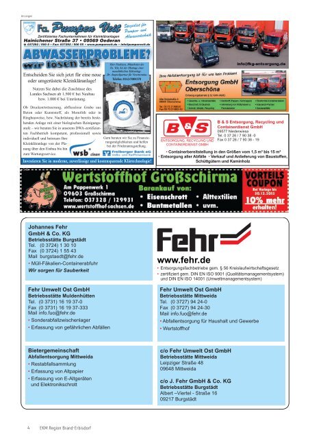 2013 - EKM Entsorgungsdienste Kreis Mittelsachsen GmbH