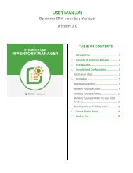 Inventory Manager Microsoft Dynamics CRM Plugin For Stock Control