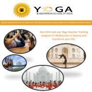 Yoga Teacher Training program in Melbourne or Sydney