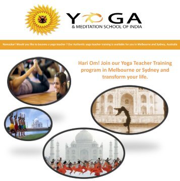 Yoga Teacher Training program in Melbourne or Sydney