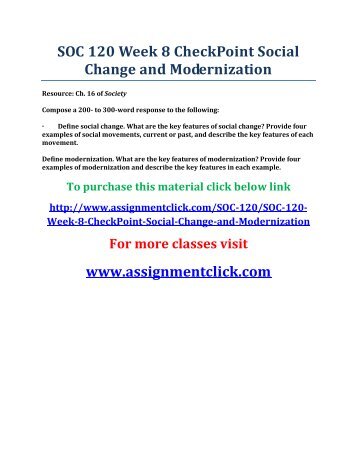 Checkpoint social change and modernization